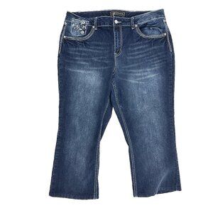 Cato Capri Women's size 16P Dark Wash Blue Denim jeans